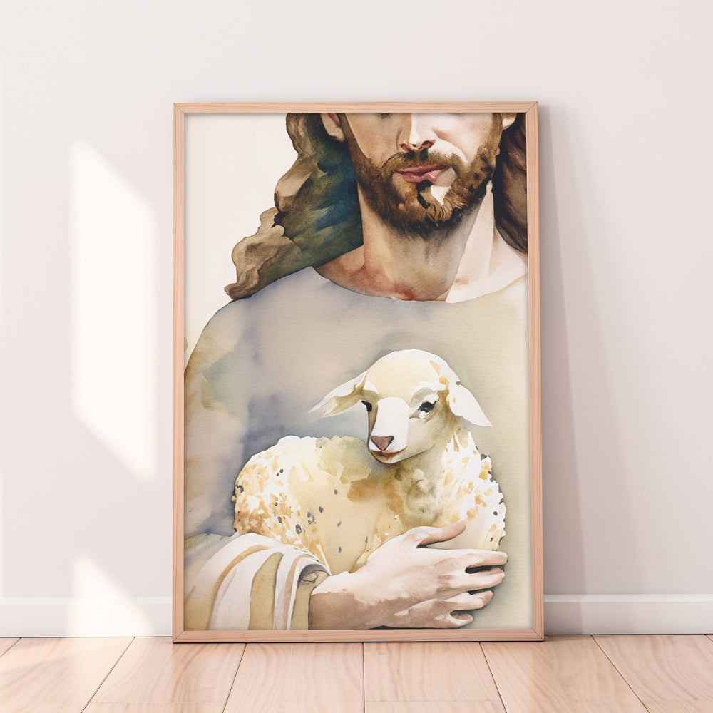 "Jesus &amp; Lamb" Digital Image