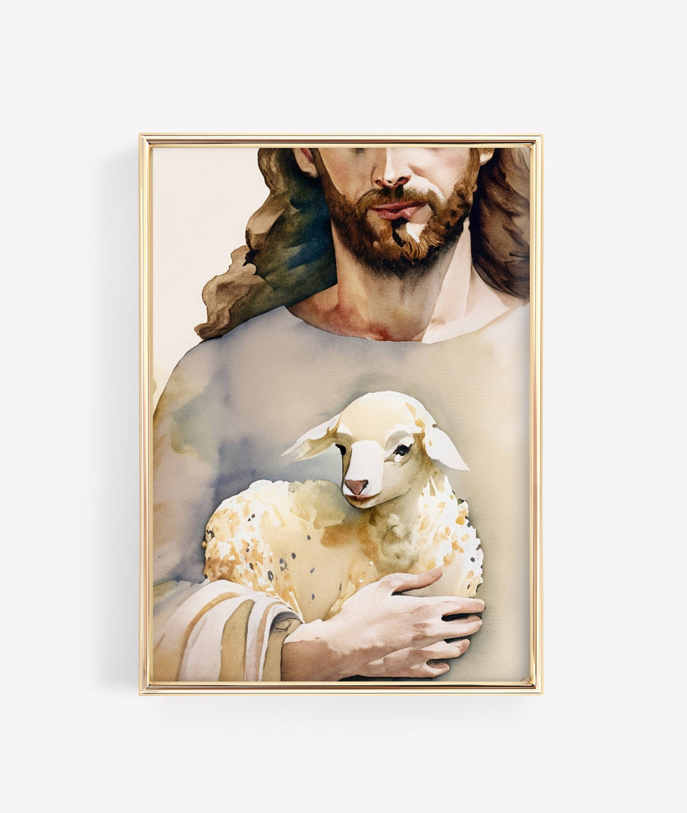 "Jesus &amp; Lamb" Digital Image